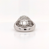 Miranda Collection | Art Deco Style Ring Setting Gold w Diamond Halo
