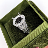 Miranda Collection | Art Deco Style Ring Setting Gold w Diamond Halo