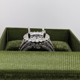 Miranda Collection | Art Deco Style Ring Setting Gold w Diamond Halo