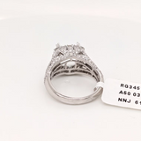 Miranda Collection | Art Deco Style Ring Setting w Diamond Halo