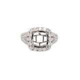 Miranda Collection | Art Deco Style Ring Setting w Diamond Halo