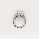Miranda Collection | Art Deco Style Ring Setting w Diamond Halo