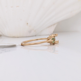 East West Oval Ring Semi Mount w Green Sapphire Accents