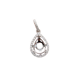 Gorgeous Pear Shape Pendant Setting w Diamond Halo