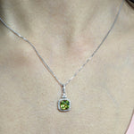 Pendants-Art Deco Pendant Setting W Natural Diamond Halo in 14K Solid Gold | Square Princess Cut 5mm 6mm 7mm 8mm 9mm 10mm 11mm | Customizable - NNJGemstones