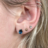 14k Gold Oval Solitaire Stud Earring Findings | Push Back & Screw Back Mounting Settings | Choose Your Faceted Gemstone