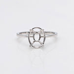Findings-Classic Oval Solitaire Ring Semi Mount with Claw Prongs in Solid 14K Gold | 6x4 7x5 8x6 9x7 10x8 11x9 12x10 14x10 16x12 19x11 18x13 20x15 - NNJGemstones