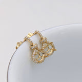Dangle & Drop Earrings-East West Dangle Drop Earrings Semi Mount w Natural Diamond Accents in 14k Solid Gold | Oval 7x5mm 8x6mm | Rose, White, Yellow |Customizable - NNJGemstones