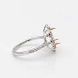 Riley 14K Solid Gold Natural Diamonds Ring Setting: Pear Shape | Customizable