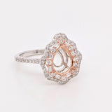 Riley 14K Solid Gold Natural Diamonds Ring Setting: Pear Shape | Customizable