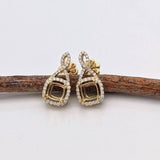 Dangle & Drop Earrings-Beautiful Drop Earrings Setting W Diamond Halo & Push Back In 14K Solid Gold | Cushion Shape 4mm 5mm 6mm | Gemstone Earrings | Customizable - NNJGemstones