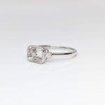 Statement Rings-Cute Emerald Cut Ring Semi Mount in Solid 14k Gold w Diamond Accents | Milgrain Detail | 6x4 7x5 8x6 9x7 10x8 | East West Ring | Bezel Set - NNJGemstones