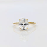 Findings-Classic Oval Solitaire Ring Semi Mount with Claw Prongs in Solid 14K Gold | 6x4 7x5 8x6 9x7 10x8 11x9 12x10 14x10 16x12 19x11 18x13 20x15 - NNJGemstones