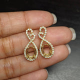 Earrings-Sparkling Solid 14k Gold Stud Earrings w All Natural Accent Diamonds and Friction Back Closure || Oval 8x6mm || Customizable - NNJGemstones