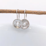 Dangle & Drop Earrings-Dangle Bezel Set Earring Semi Mount in 14k Solid Matte or Polished Gold w Flush Set Diamond Accents | Round 5mm | Fish Hook Backing | Custom - NNJGemstones