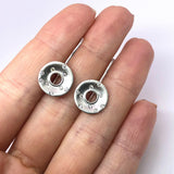 Dangle & Drop Earrings-Dangle Bezel Set Earring Semi Mount in 14k Solid Matte or Polished Gold w Flush Set Diamond Accents | Round 5mm | Fish Hook Backing | Custom - NNJGemstones