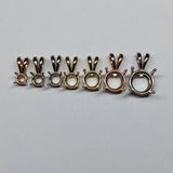 Minimalist 14K Solid Gold Round Pendant Setting, Finding, Basket | Solitaire Necklace 3.5mm 4mm 5mm 6mm 6.5mm 7mm 8mm 9mm | Made in America