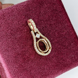 Pendants-Delicate Necklace Pendant Setting in 14K Gold with Diamond Halo | Oval Shape Semi Mount | 7x5mm 8x6mm 9x7mm | Push Present | Custom Jewelry - NNJGemstones