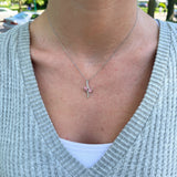 Pendants-Toi et Moi Diamond Pave Pendant Setting in 14K Solid Gold | Round Shape 4mm 4.5mm 5mm | Gemstone Setting | 2 stone Semi Mount | Customizable - NNJGemstones