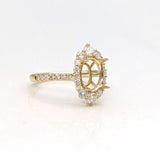 Bracia 14K Solid Gold Natural Diamonds Ring Setting : Oval Shape