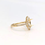 Bracia 14K Solid Gold Natural Diamonds Ring Setting : Oval Shape