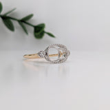 Statement Rings-East West Cushion Cut Ring Setting w Natural Diamond Accents and Milgrain Detail in 14K Solid Gold | 7x5 8x6 9x7 | Bezel Set | Customizable - NNJGemstones