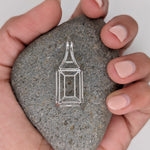 Pendants-Statement Pendant Setting W Natural Diamond Bail in 14K Solid Gold | Emerald Cut 16x12 18x8 18x13 | Large Pendant Setting | Customizable - NNJGemstones