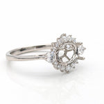 Statement Rings-East West Art Deco Ring Setting w Natural Diamond Accents in 14K Solid Gold | Oval 7x5 8x6 9x7 | Bridal Ring | Statement Ring | Customizable - NNJGemstones