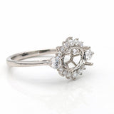 Statement Rings-East West Art Deco Ring Setting w Natural Diamond Accents in 14K Solid Gold | Oval 7x5 8x6 9x7 | Bridal Ring | Statement Ring | Customizable - NNJGemstones