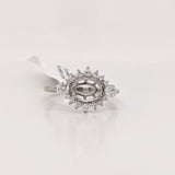 Statement Rings-East West Art Deco Ring Setting w Natural Diamond Accents in 14K Solid Gold | Oval 7x5 8x6 9x7 | Bridal Ring | Statement Ring | Customizable - NNJGemstones