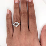 Statement Rings-East West Art Deco Ring Setting w Natural Diamond Accents in 14K Solid Gold | Oval 7x5 8x6 9x7 | Bridal Ring | Statement Ring | Customizable - NNJGemstones