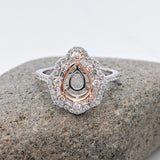 Riley 14K Solid Gold Natural Diamonds Ring Setting: Pear Shape | Customizable