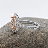 Riley 14K Solid Gold Natural Diamonds Ring Setting: Pear Shape | Customizable