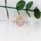 Riley 14K Solid Gold Natural Diamonds Ring Setting: Pear Shape | Customizable