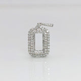 Pendants-Double Diamond Halo Pendant Semi Mount in Solid 14K Gold | Baguette | Emerald Cut | Radiant | Necklace | Custom Jewelry - NNJGemstones