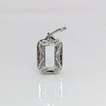 Pendants-Double Diamond Halo Pendant Semi Mount in Solid 14K Gold | Baguette | Emerald Cut | Radiant | Necklace | Custom Jewelry - NNJGemstones