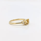 Statement Rings-Cute Emerald Cut Ring Semi Mount in Solid 14k Gold w Diamond Accents | Milgrain Detail | 6x4 7x5 8x6 9x7 10x8 | East West Ring | Bezel Set - NNJGemstones
