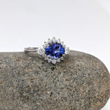 Statement Rings-East West Art Deco Ring Setting w Natural Diamond Accents in 14K Solid Gold | Oval 7x5 8x6 9x7 | Bridal Ring | Statement Ring | Customizable - NNJGemstones