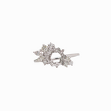 Avant Garde Round & Marquise Diamond Ring Setting in 14K Solid Gold | Hexagon Shape | Customizable