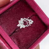 Statement Rings-Avant Garde Round & Marquise Diamond Ring Setting in 14K Solid Gold | Hexagon Shape 7x5 8x6 9x7 | Art Deco Statement Ring | Customizable - NNJGemstones