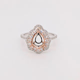 Riley 14K Solid Gold Natural Diamonds Ring Setting: Pear Shape | Customizable
