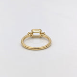 Statement Rings-Cute Emerald Cut Ring Semi Mount in Solid 14k Gold w Diamond Accents | Milgrain Detail | 6x4 7x5 8x6 9x7 10x8 | East West Ring | Bezel Set - NNJGemstones
