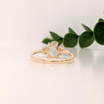 Statement Rings-Lovely Gemstone Ring Setting w Round & Marquise Diamond Accents in 14K Solid Gold | Tear Drop 7x5 8x6 9x7 | Minimalist Ring | Customizable - NNJGemstones