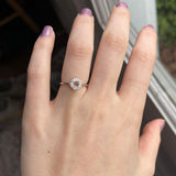 Statement Rings-Dainty Scalloped Ring Setting W Natural Diamond Halo in 14K Solid Gold | Round 3mm 4mm 5mm | Milgrain Details | Floral Design | Customizable - NNJGemstones