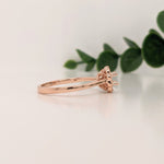 Statement Rings-Dainty Scalloped Ring Setting W Natural Diamond Halo in 14K Solid Gold | Round 3mm 4mm 5mm | Milgrain Details | Floral Design | Customizable - NNJGemstones