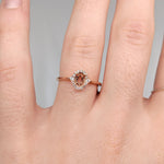 Statement Rings-Petite Ring Setting W Natural Diamond Halo in 14K Solid Gold | Oval Shape 5x3 6x4 7x5 | Daily Wear Jewelry | Promise Ring | Customizable - NNJGemstones