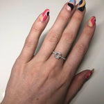 Engagement Rings-Snowflake Diamond Halo Ring Semi Mount in 14K Solid Gold | Round 5mm 6mm 6.5mm | Tapered Ring | Art Deco Engagement | Customizable - NNJGemstones