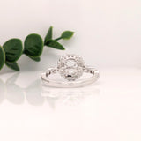 Statement Rings-Vintage Inspired Ring Setting w Natural Diamond Halo in 14K Solid Gold | Round 6.5mm 8mm | Gemstone Ring | Fine Jewelry | Customizable - NNJGemstones