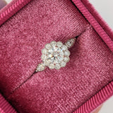 Florina 14K Solid Gold Natural Diamonds Ring Setting: Scalloped Halo