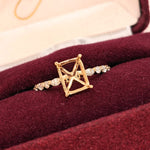 Statement Rings-Elegant Round & Marquise Diamond Shank Ring Setting in 14K Solid Gold | Emerald Cut 7x5 8x6 9x7 | Stackable | Engagement Ring | Customizable - NNJGemstones